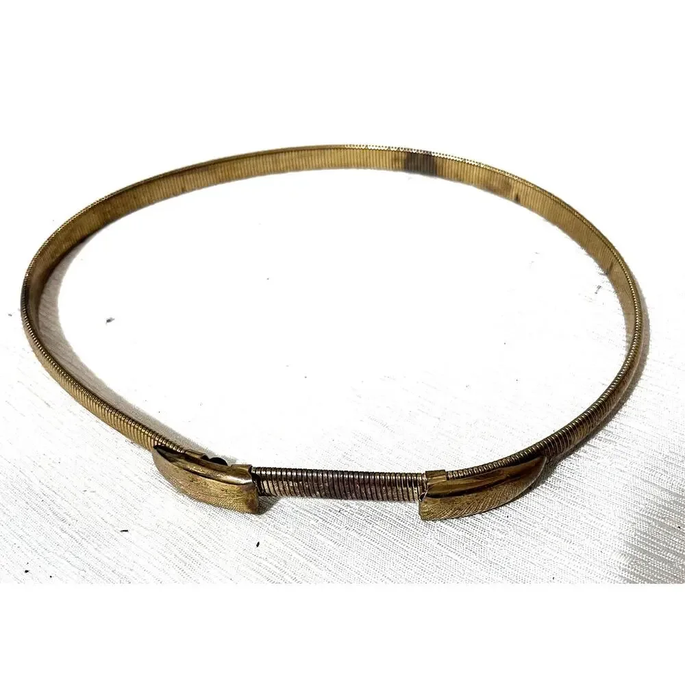 Vintage 70s Skinny Gold Metal Belt Chain slinky snake stretchy womens S 28